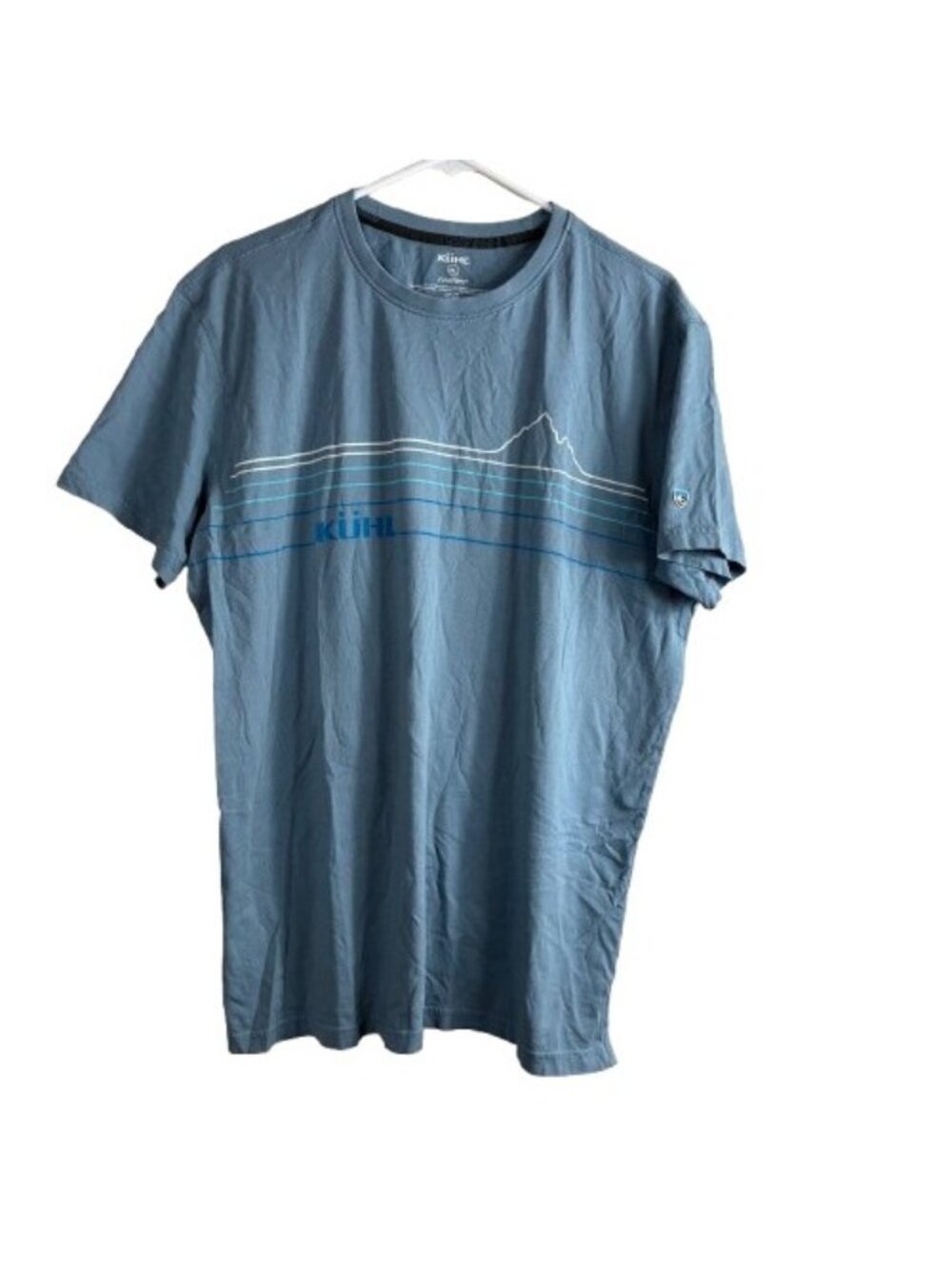 Kuhl Men’s Mountain Lines Tee Organic Cotton River Blue Sz XL